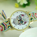 New design handmade wooven skeleton watch